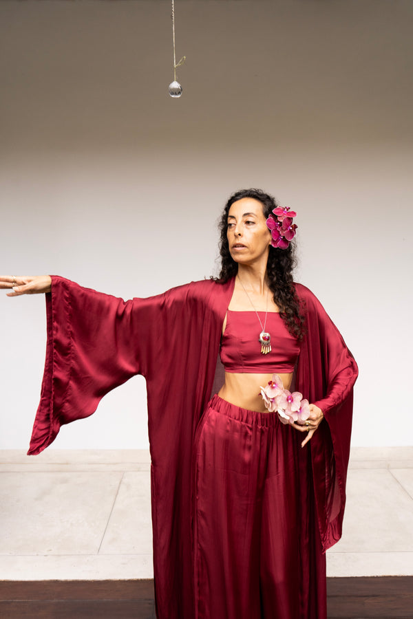 Aset Kimono in Sacred Maroon