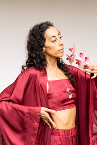 Aset Kimono in Sacred Maroon