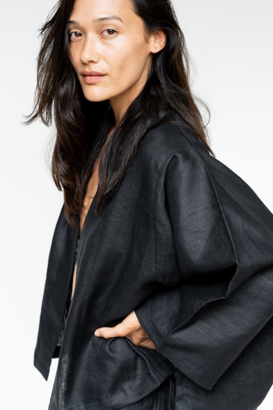 Makoto Kimono - Linen - Black Onyx