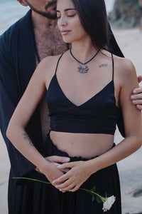 Lotus Top - Silk Viscose - Black Onyx Tiyara Soul Wear