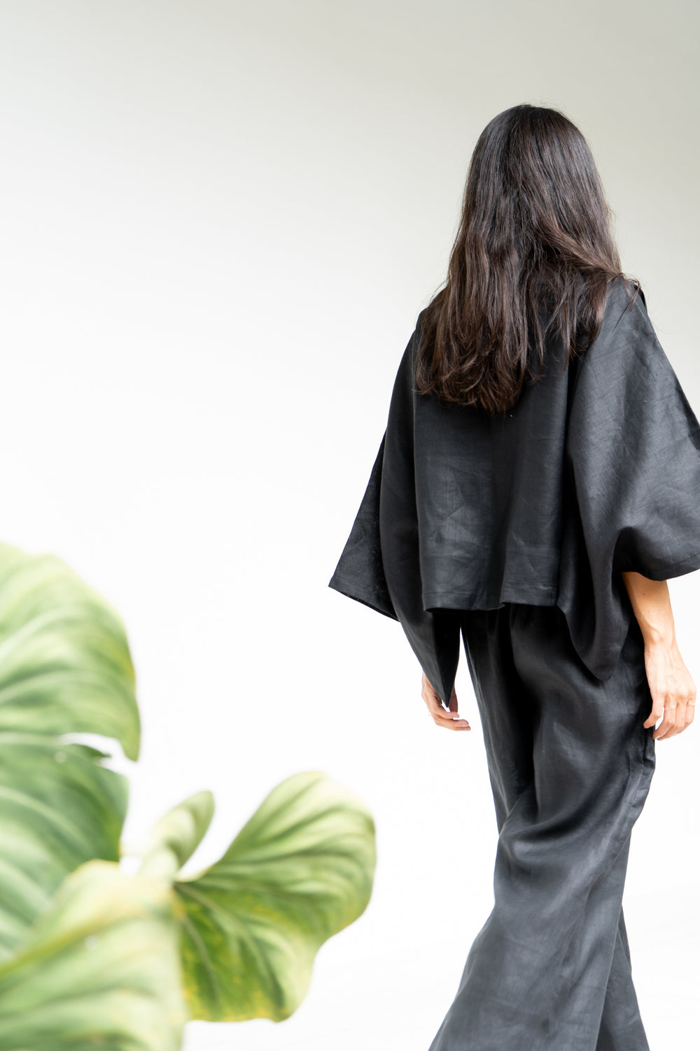 Makoto Pant, Linen, Black Onyx, view 7