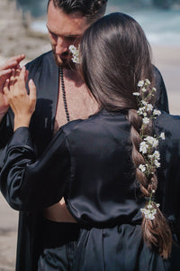 Lotus Kimono - Silk Viscose - Black Onyx Tiyara Soul Wear