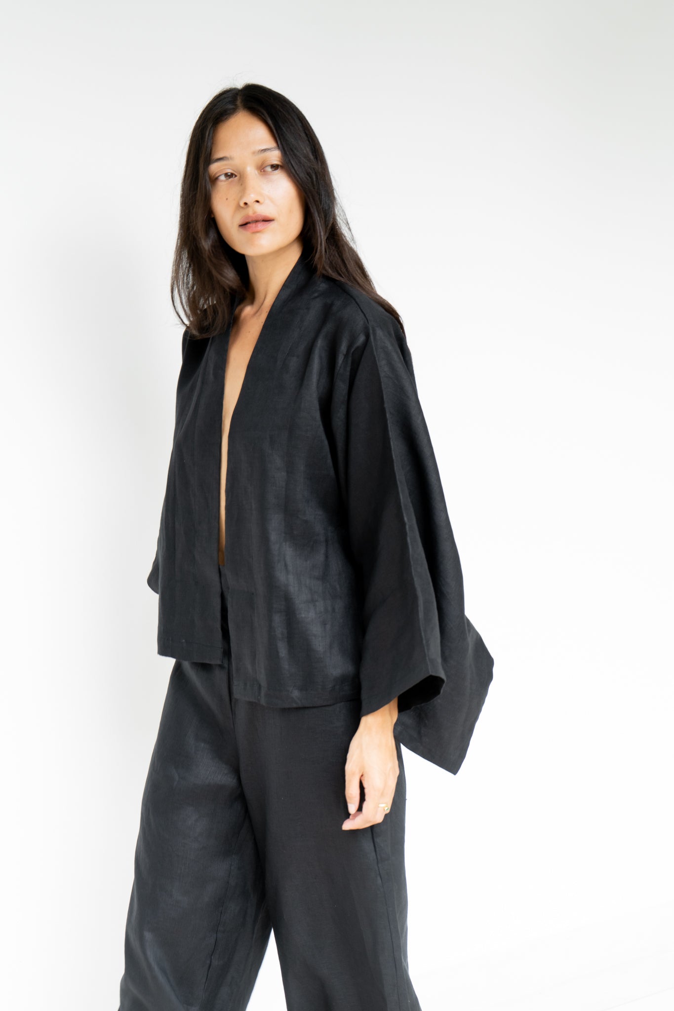 Makoto Kimono - Linen - Black Onyx