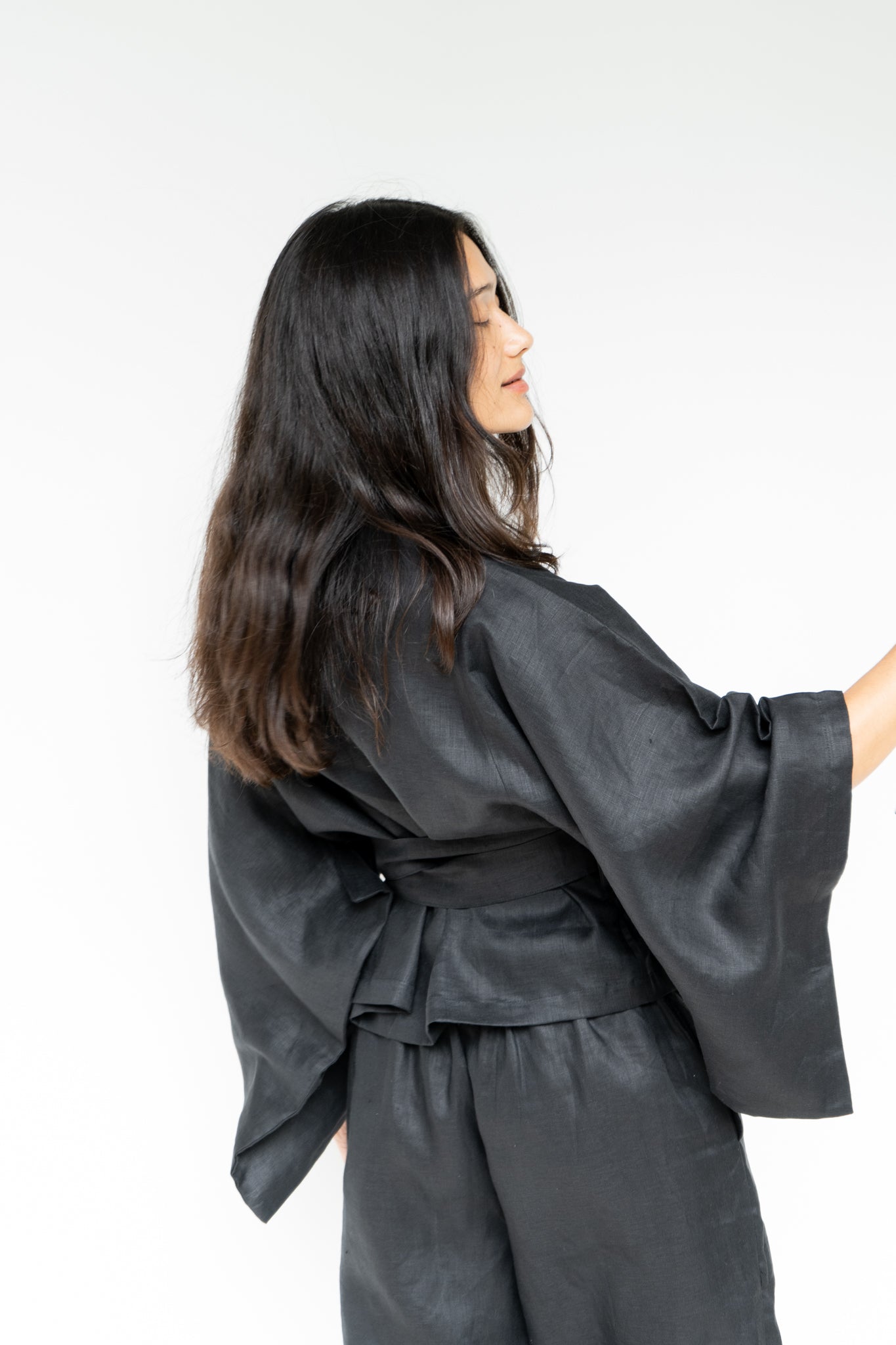 Makoto Pant - Linen - Black Onyx