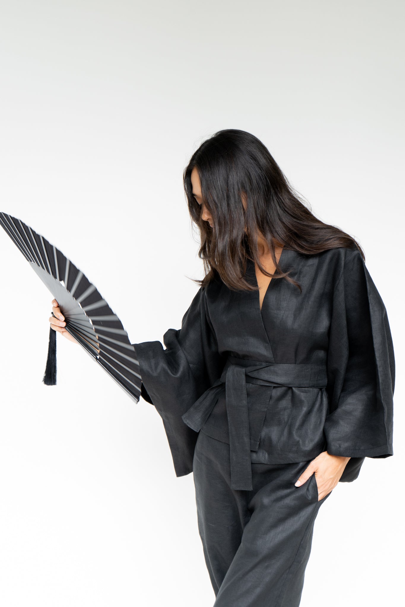 Makoto Pant - Linen - Black Onyx