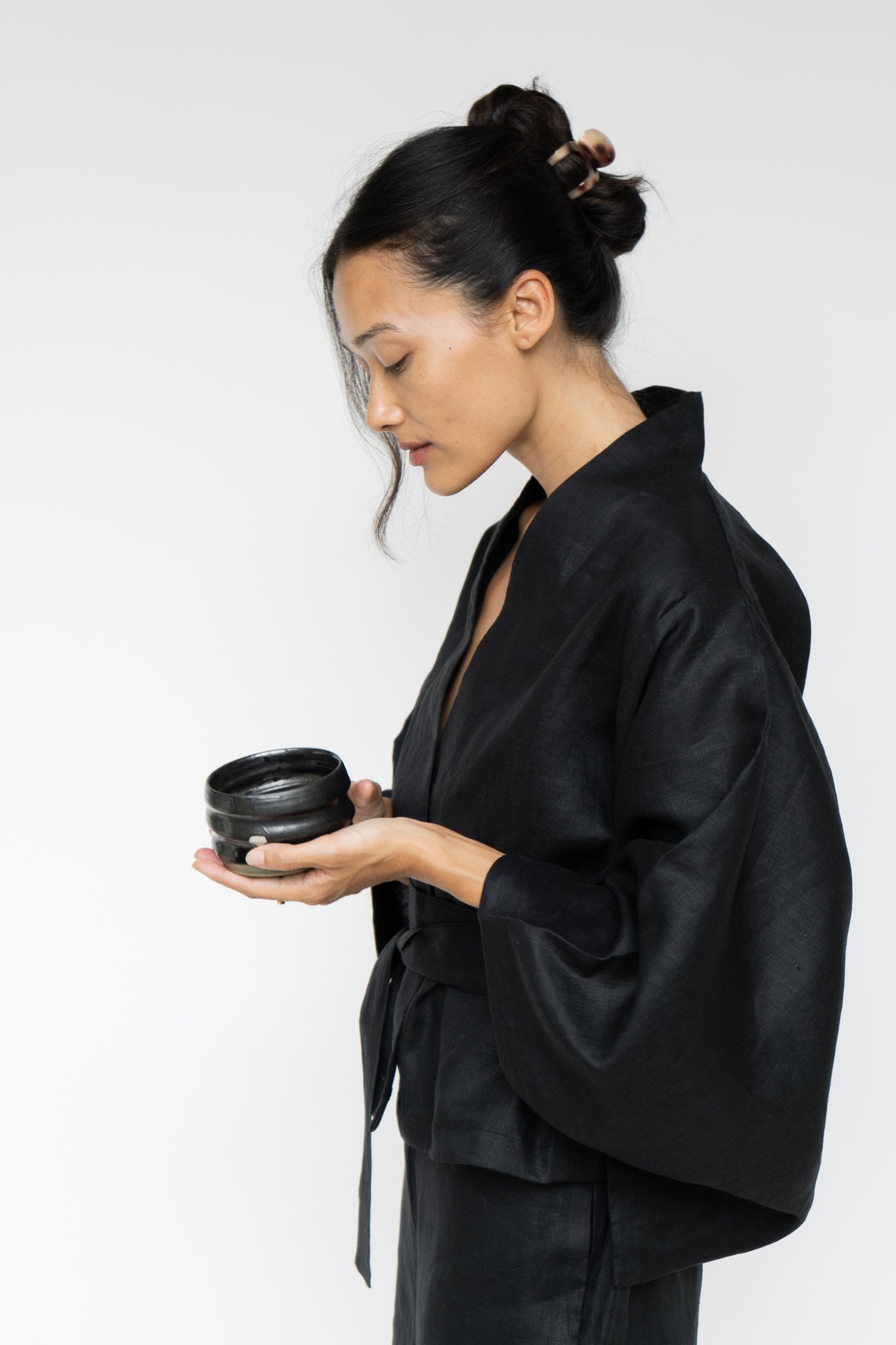Makoto Kimono - Linen - Black Onyx