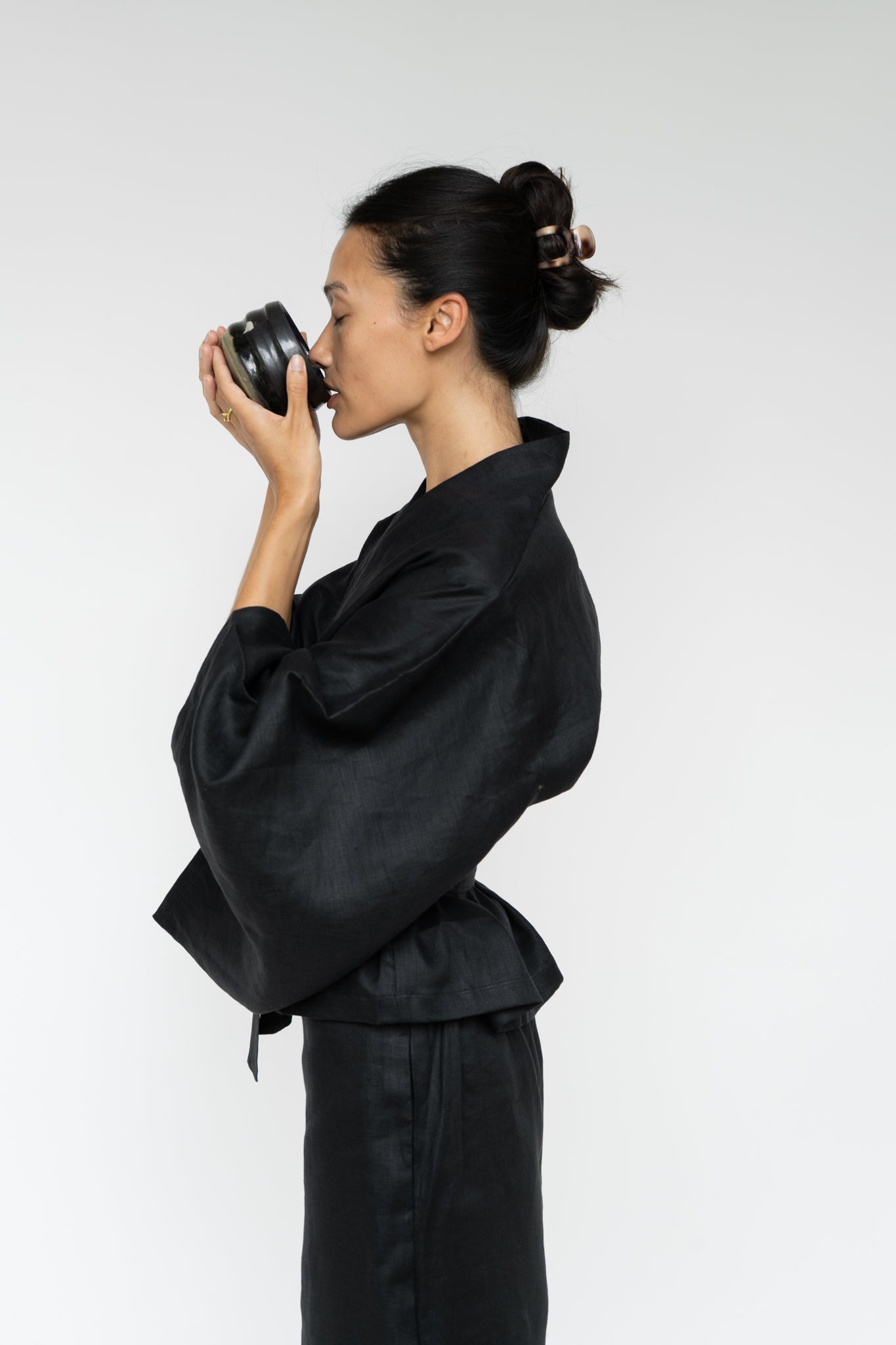 Makoto Kimono - Linen - Black Onyx