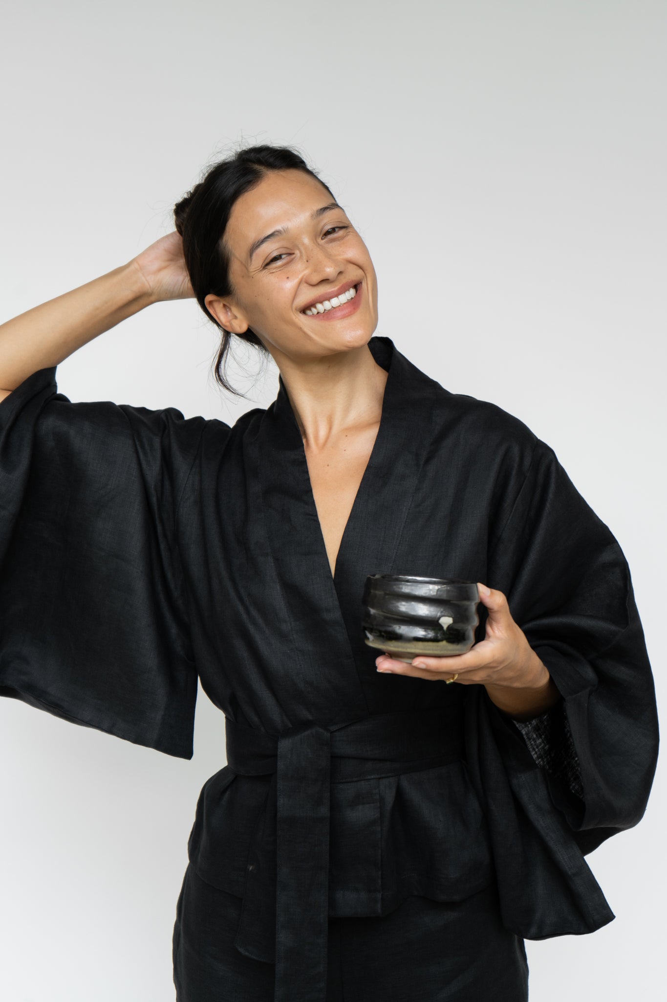 Makoto Kimono - Linen - Black Onyx