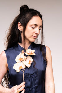 Lin Vest — Lyocell Silk — Midnight Blue