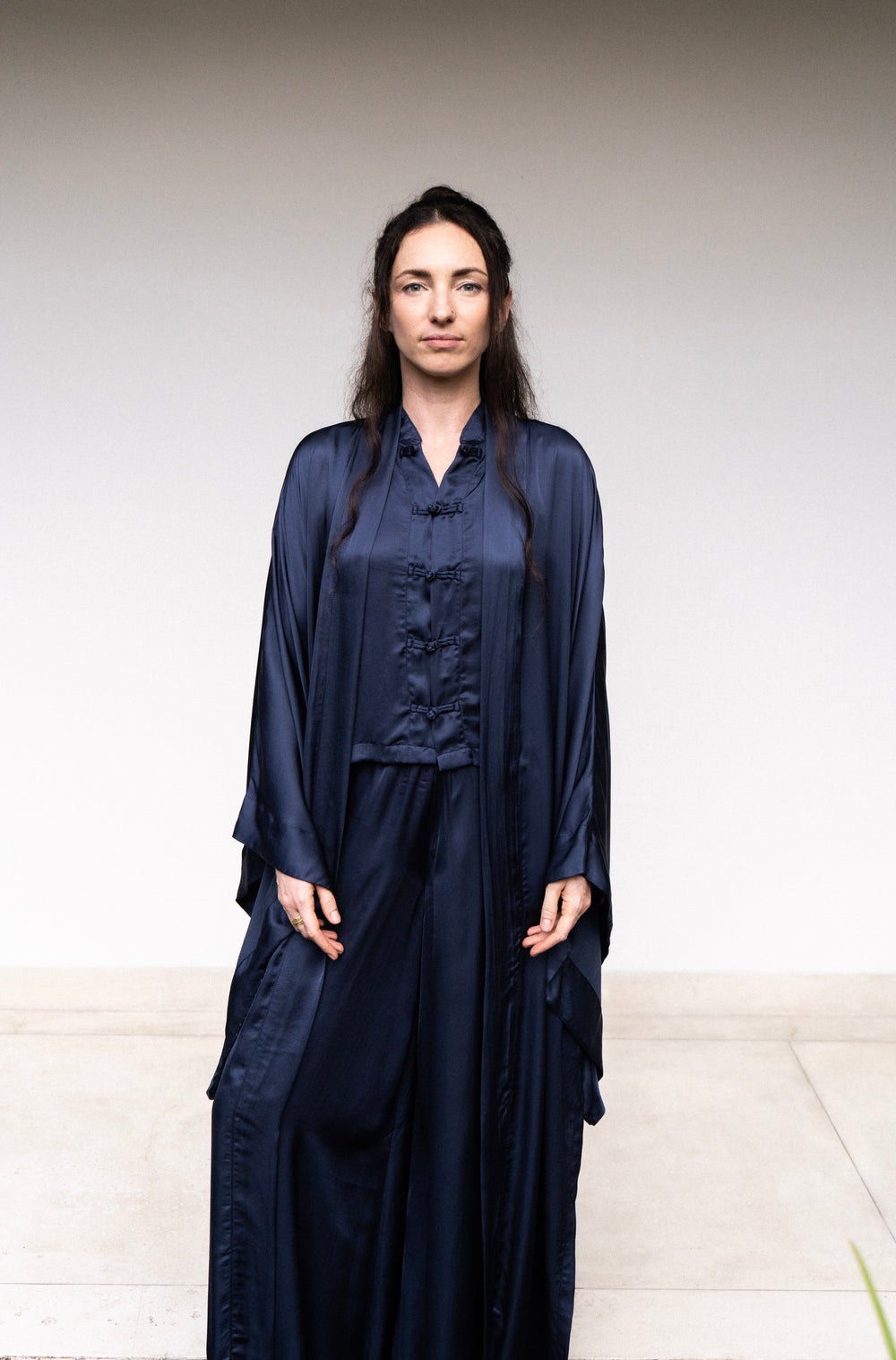 Aset Kimono — Lyocell Silk — Midnight Blue