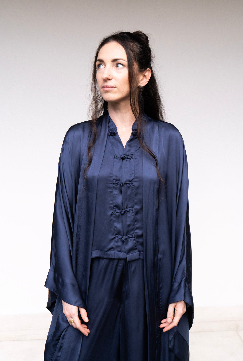 Lin Vest — Lyocell Silk — Midnight Blue