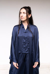 Aset Kimono — Lyocell Silk — Midnight Blue