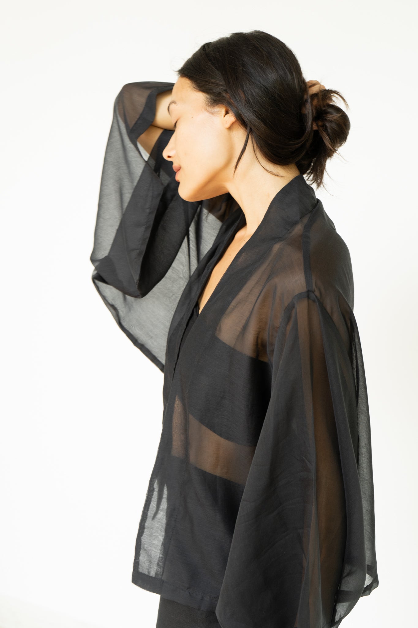 Makoto Kimono - Silk Cotton - Black Jade
