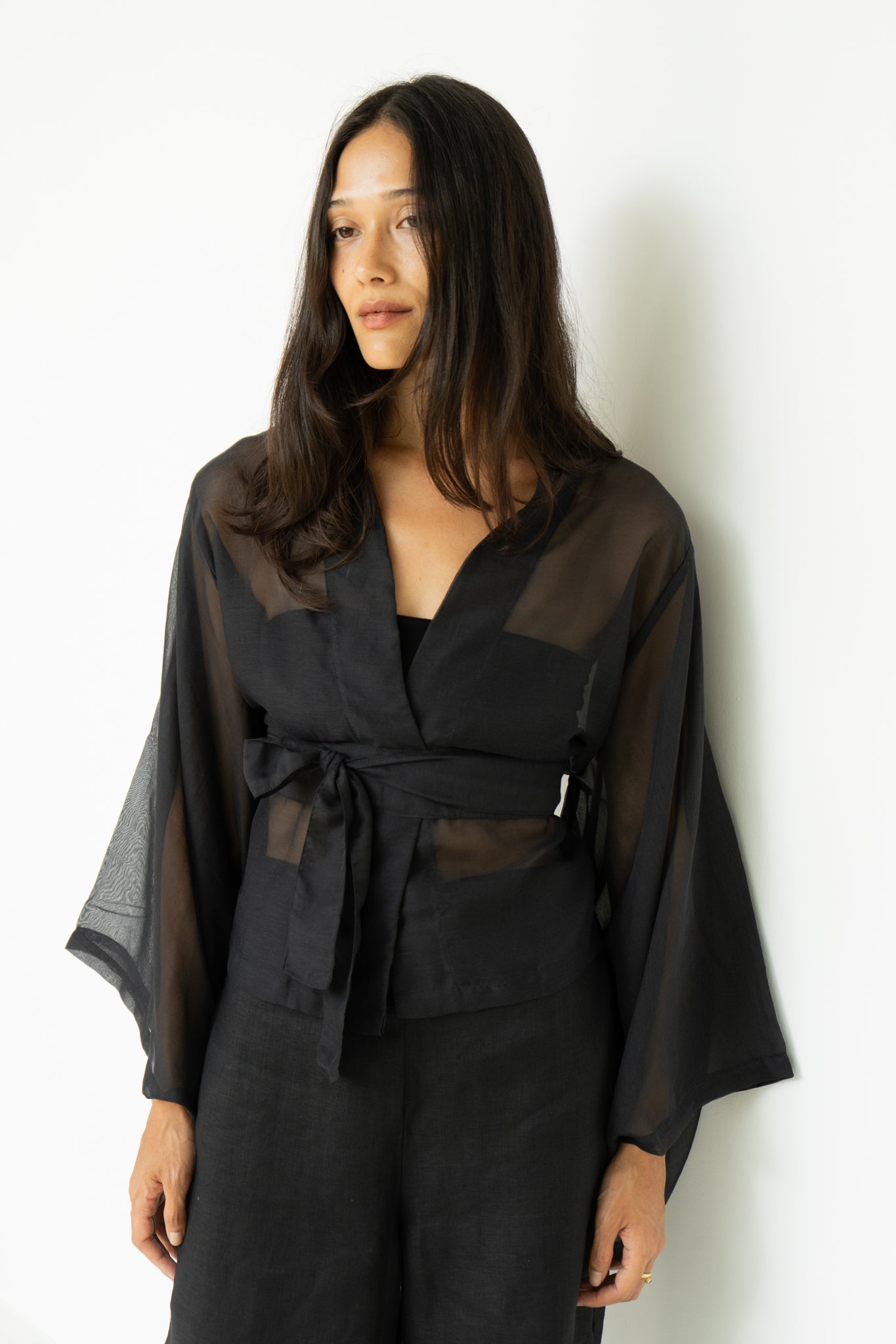 Makoto Kimono - Silk Cotton - Black Jade
