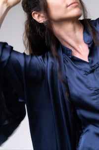 Aset Kimono — Lyocell Silk — Midnight Blue
