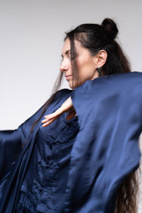 Aset Kimono — Lyocell Silk — Midnight Blue