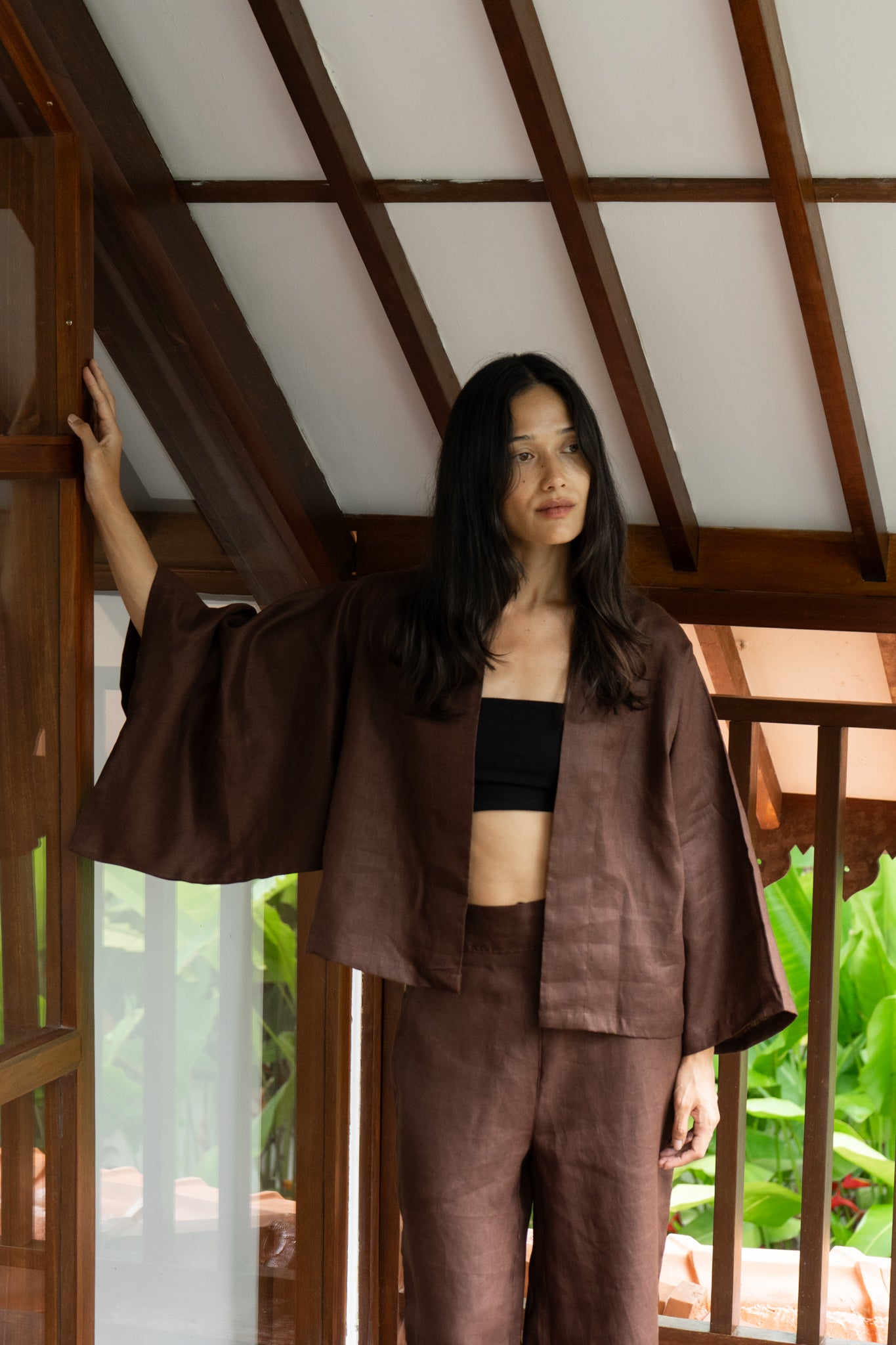 Makoto Pant - Linen - Dark Brown