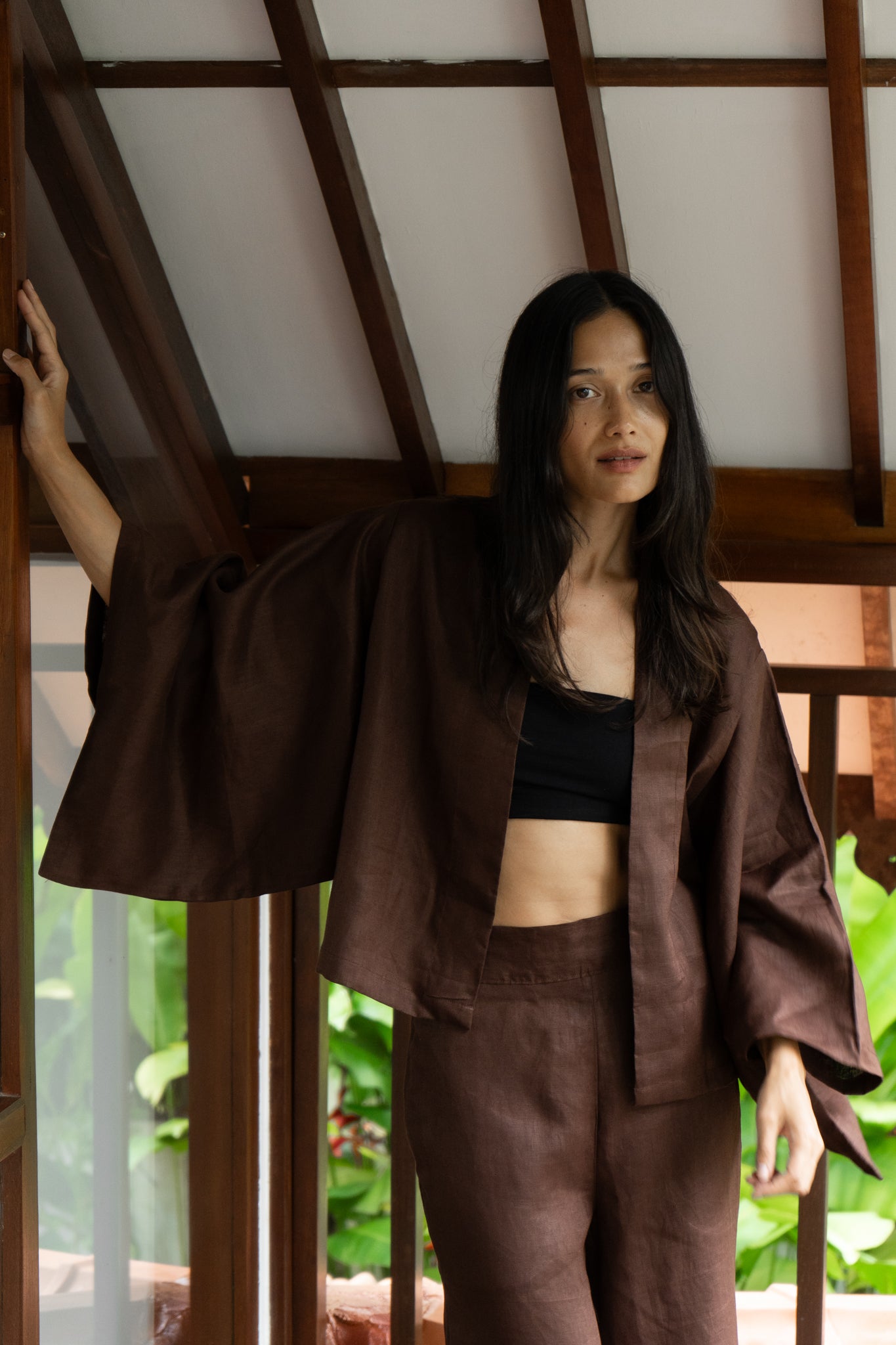 Makoto Pant - Linen - Dark Brown