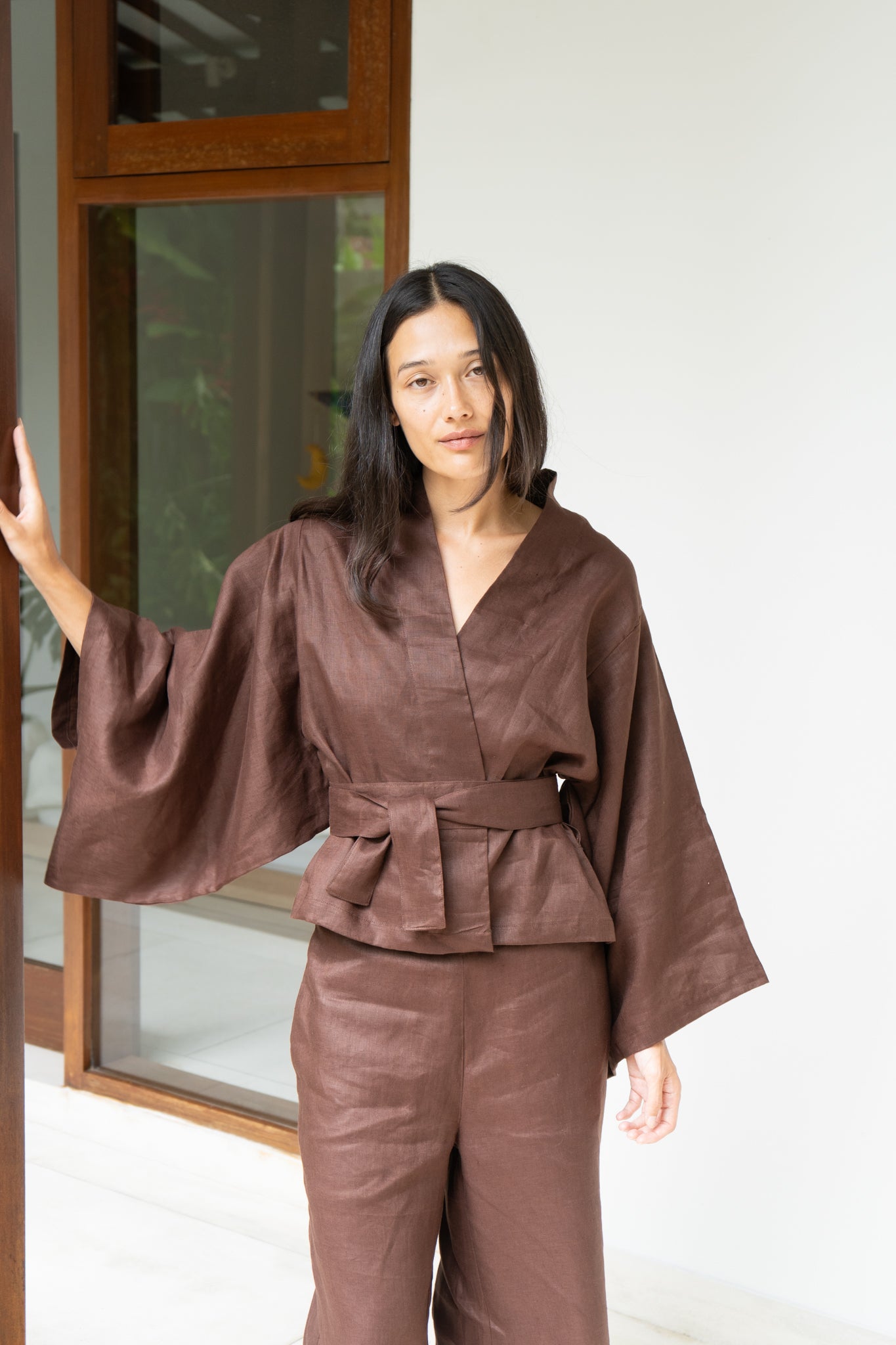Makoto Kimono - Linen - Dark Brown