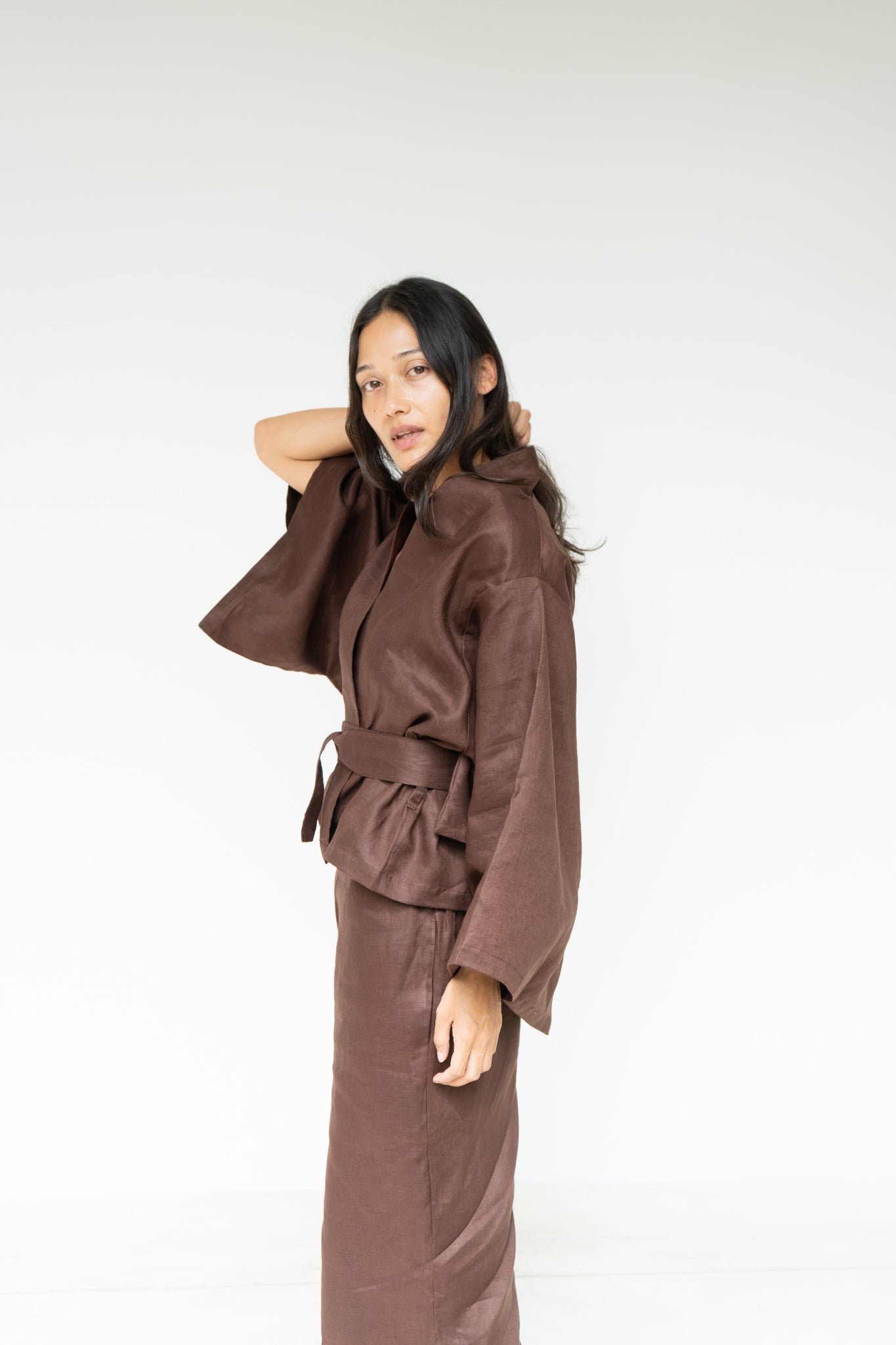 Makoto Pant - Linen - Dark Brown