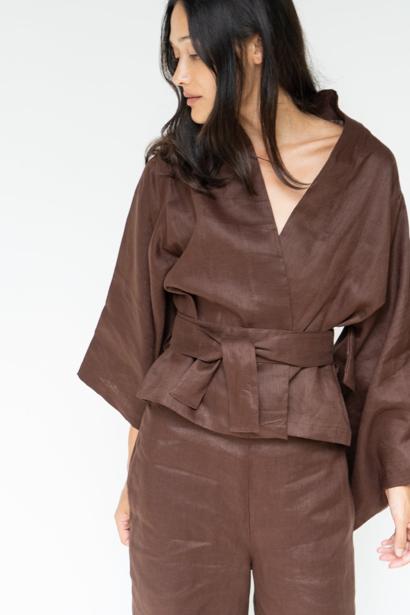Makoto Kimono - Linen - Dark Brown