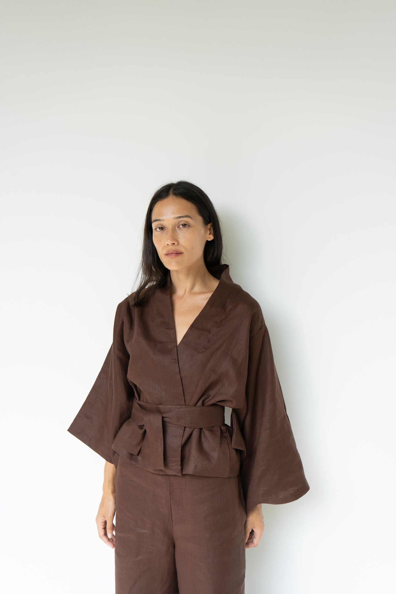 Makoto Kimono - Linen - Dark Brown