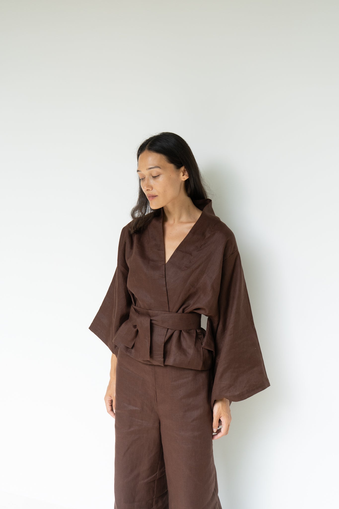 Makoto Pant - Linen - Dark Brown