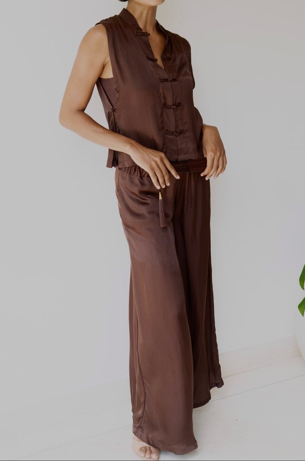 Ting Pants – Lyocell Silk – Earth Cacao