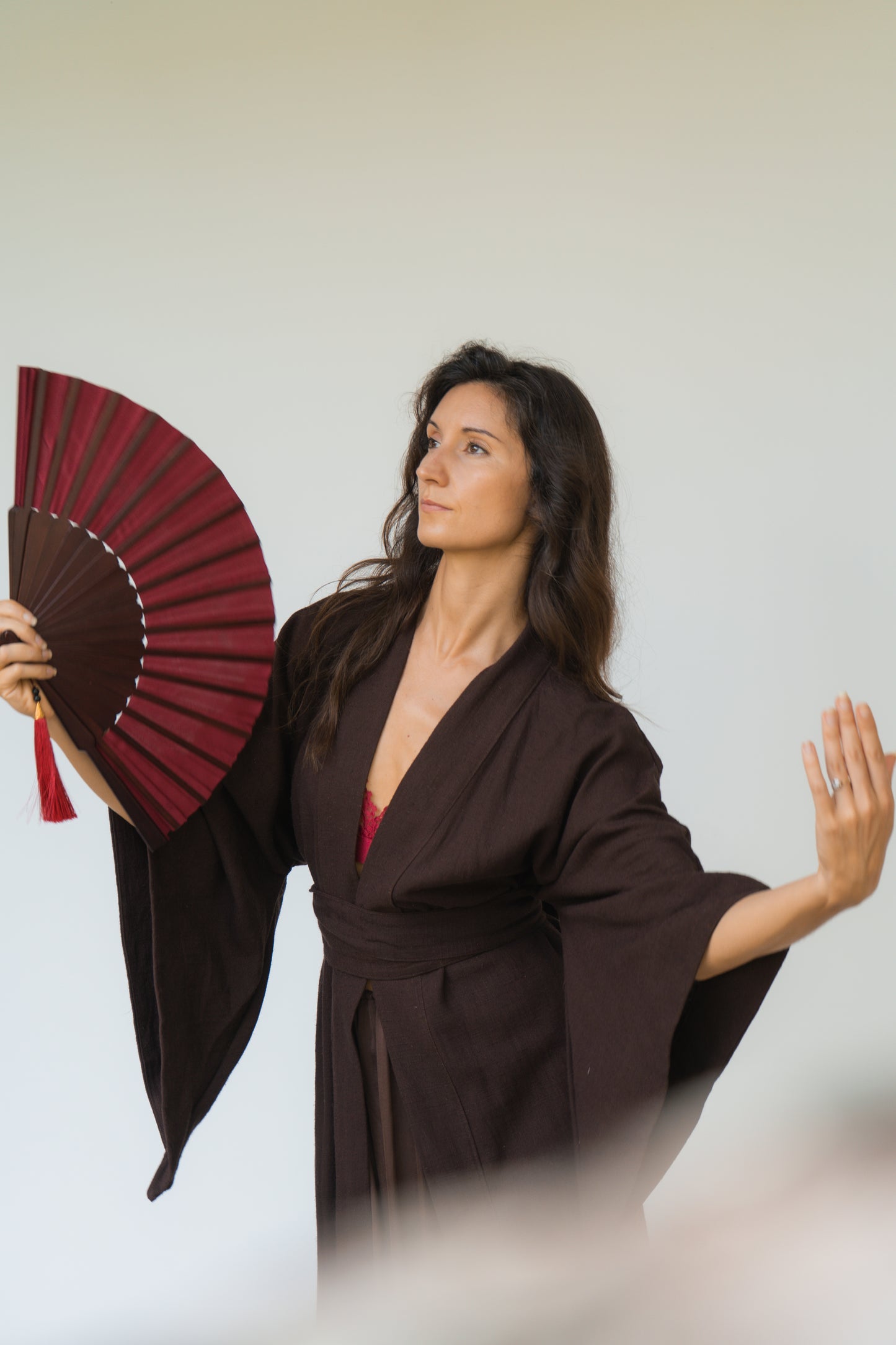 Aset Kimono – Linen Hemp – Dark Chocolate