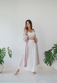 Lotus Kimono - Silk Viscose - Lavender Tiyara Soul Wear