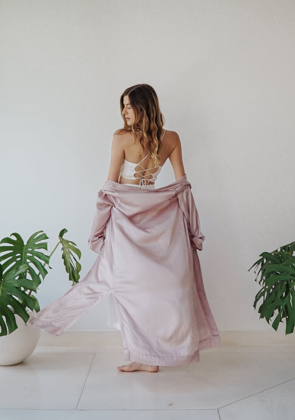 Lotus Kimono - Silk Viscose - Lavender Tiyara Soul Wear