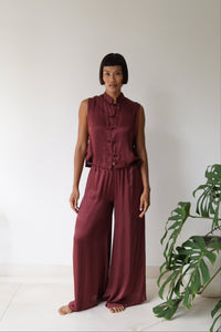 Ting Pants, Lyocell Silk, Autumn Plum, view 5