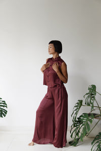 Ting Pants, Lyocell Silk, Autumn Plum, view 6