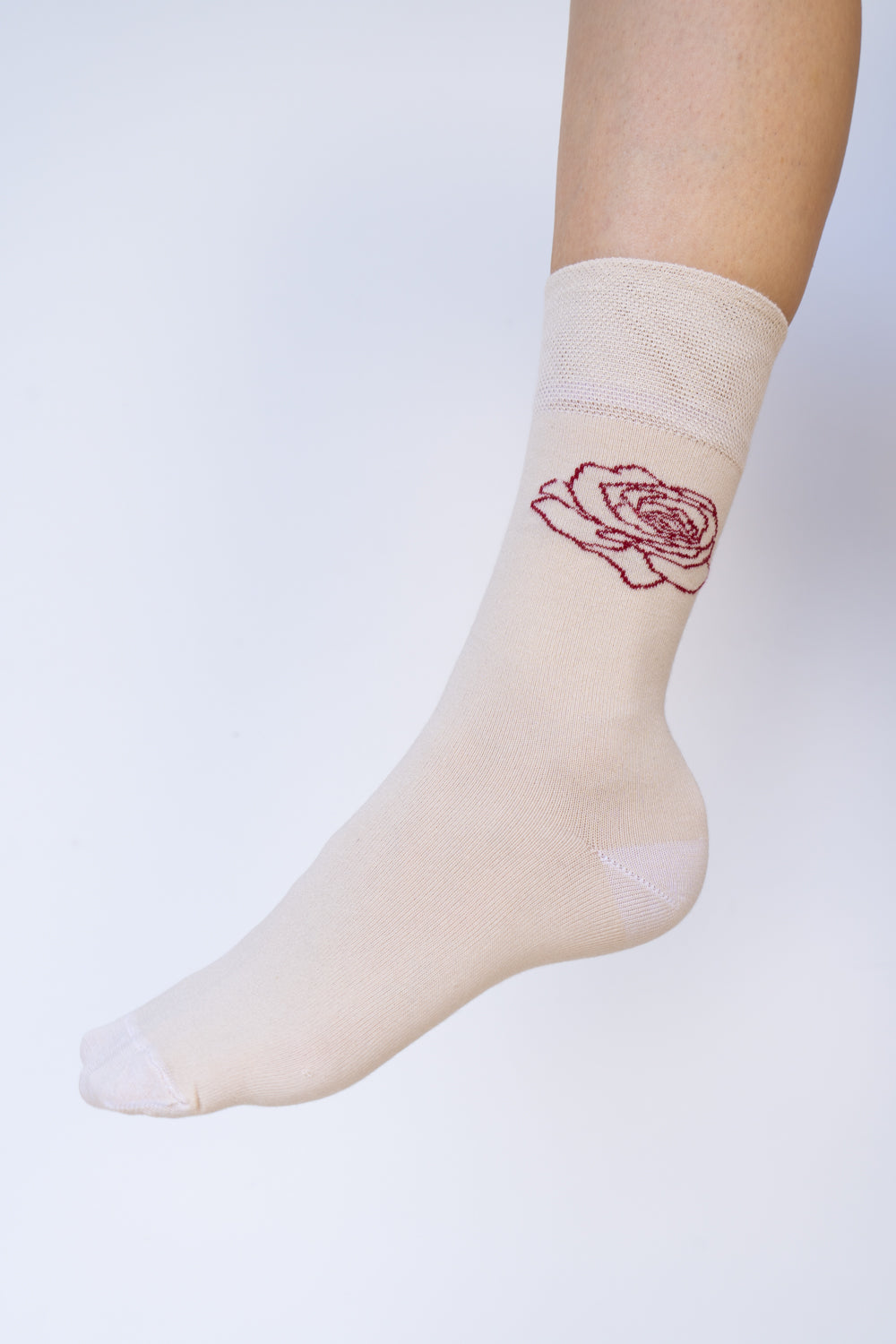 Rose Sock - Beige Sand Cotton
