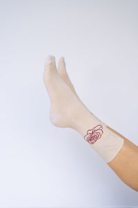 Rose Sock - Beige Sand Cotton Tiyara