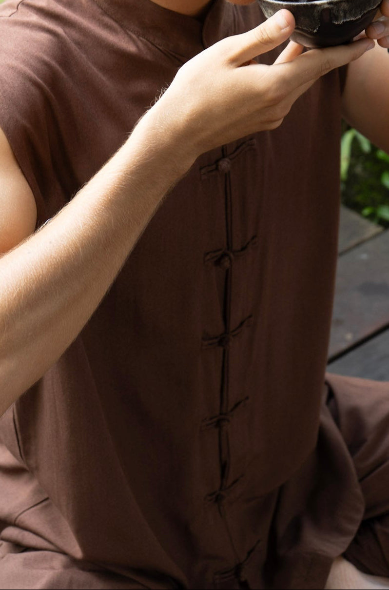 Jing Vest – Premium Rayon – Earth Cacao