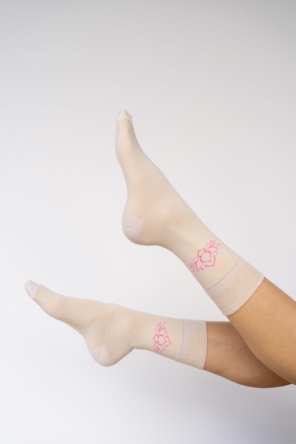 Lotus Sock - Cream - Cotton