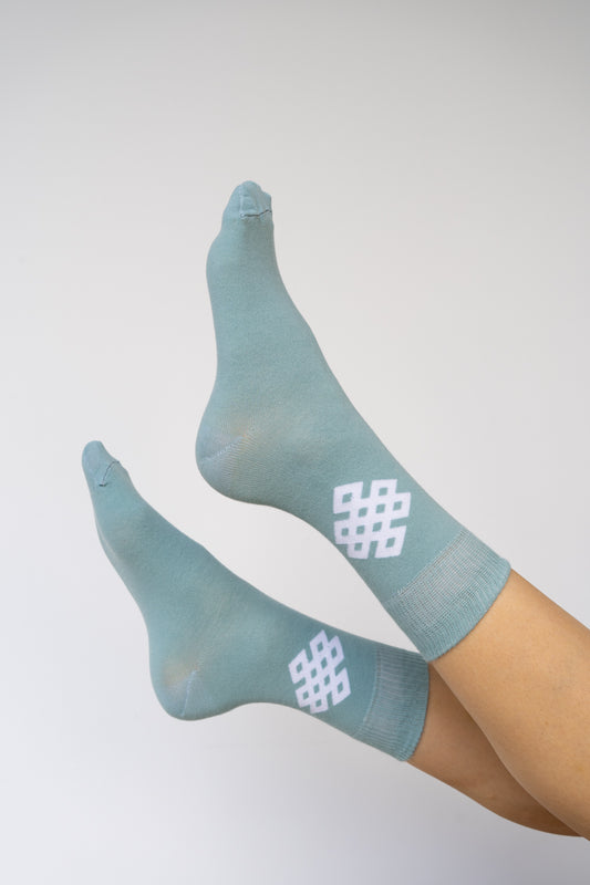 Infinity Symbol Socks – Sage Cotton