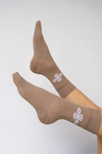 Vajra Sock, Brown, Cotton, view 2