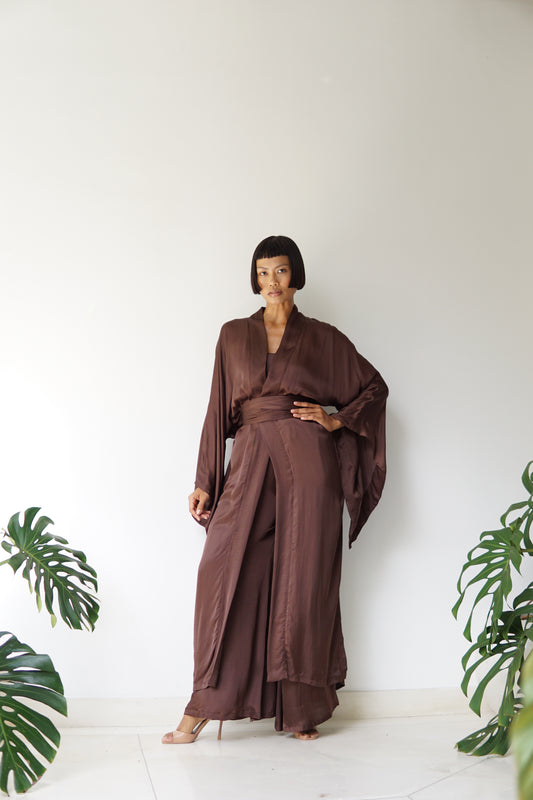 Aset Kimono – Lyocell Silk – Earth Cacao