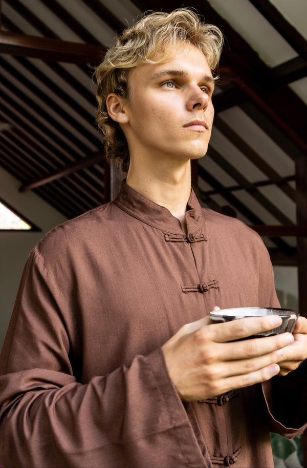 Jing Shirt – Premium Rayon – Earth Cacao