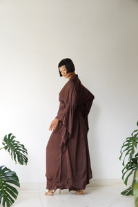 Aset Kimono, Lyocell Silk, Earth Cacao, view 3
