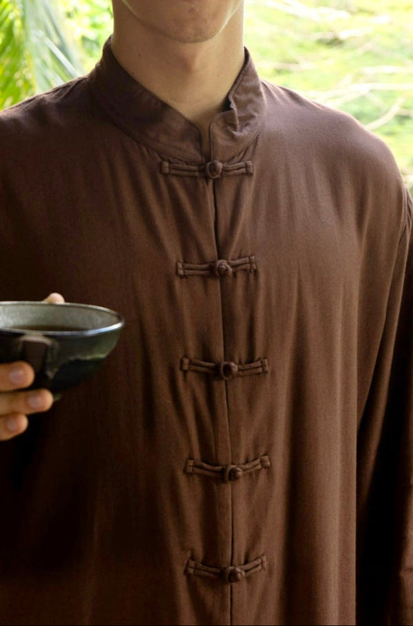 Jing Shirt – Premium Rayon – Earth Cacao