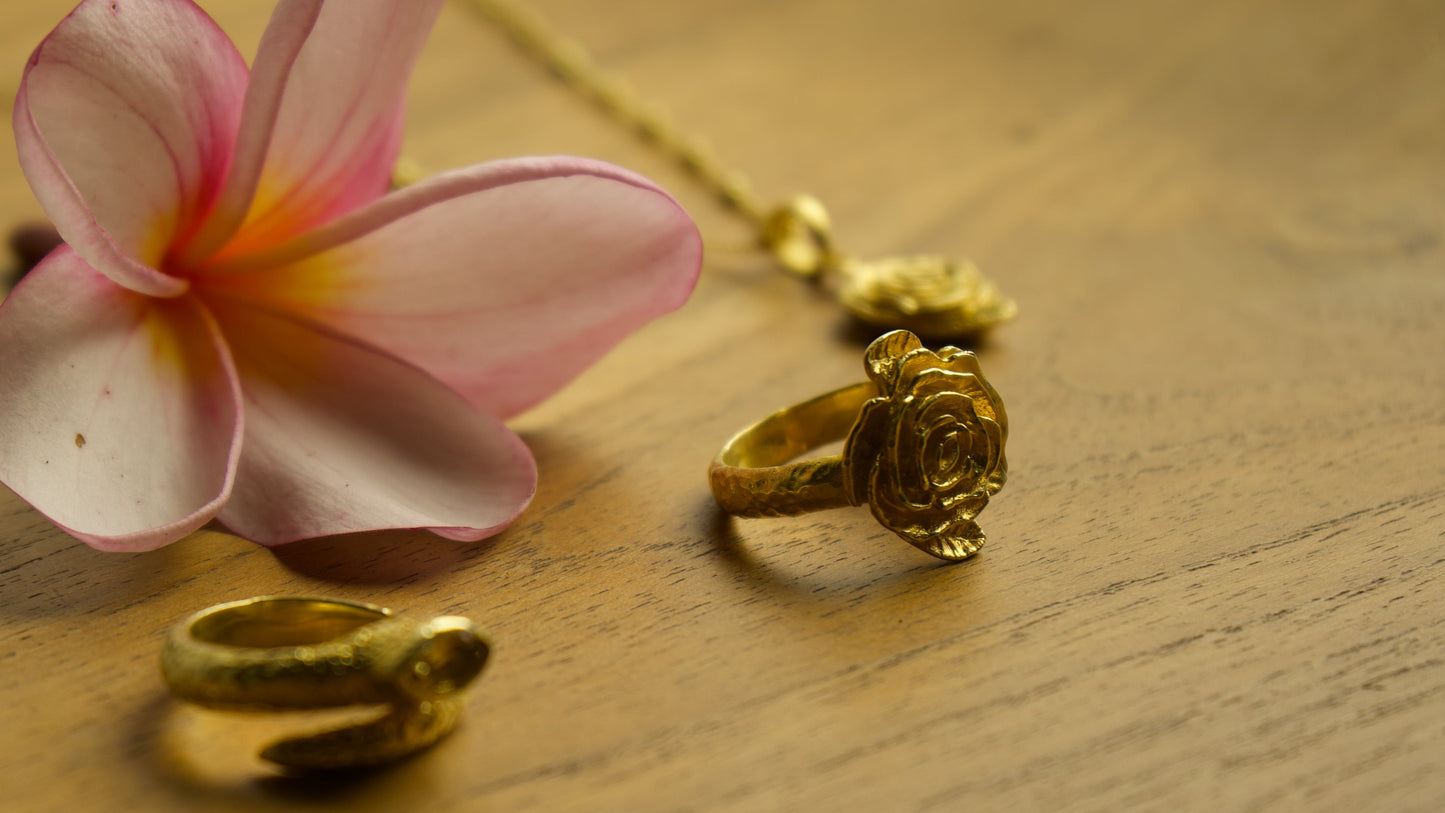 Rose of Magdalena Ring - 18K Gold Plated Sterling Silver