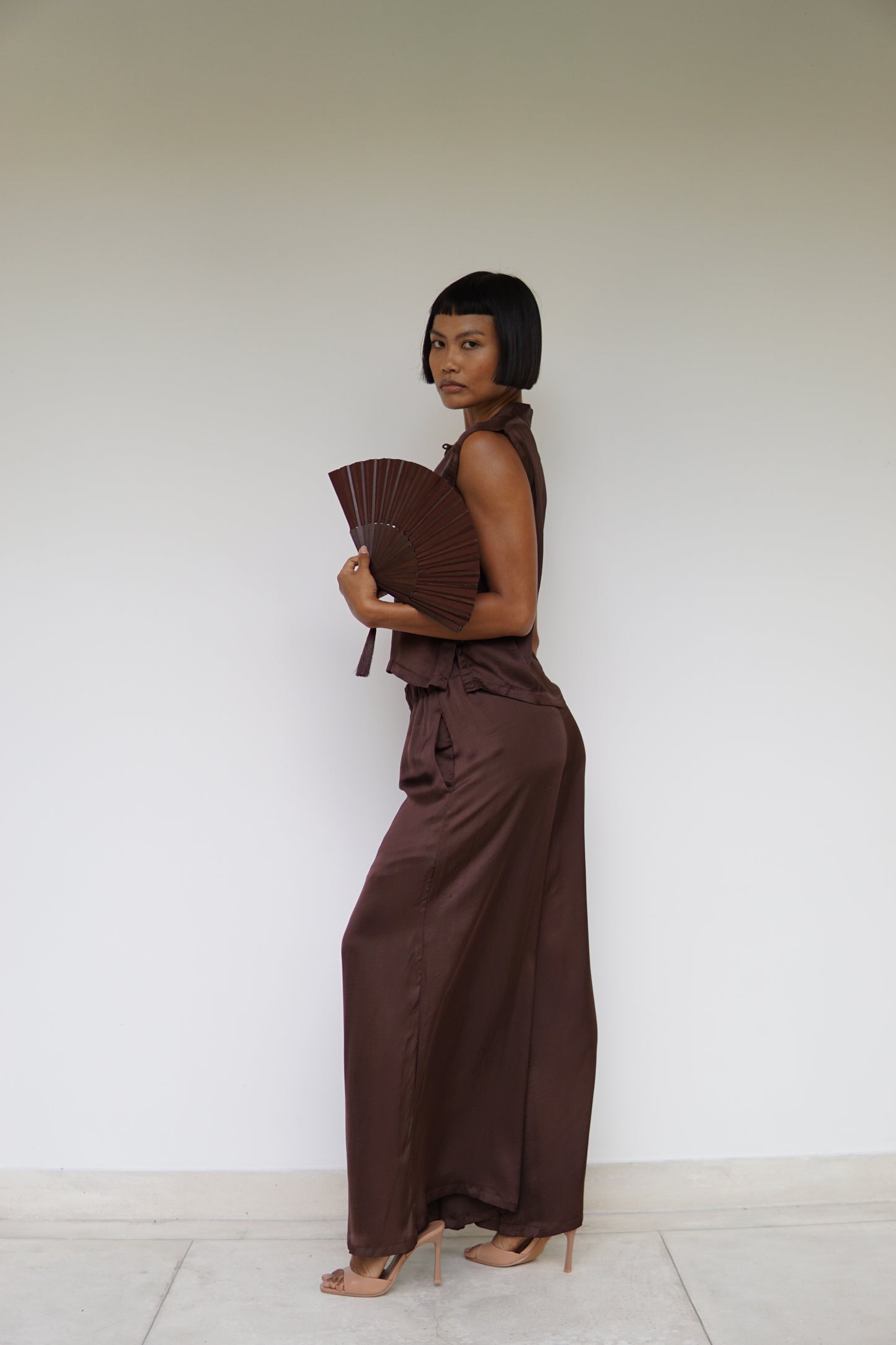 Lin Vest – Lyocell Silk – Earth Cacao
