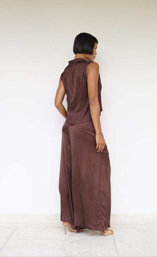Lin Vest – Lyocell Silk – Earth Cacao