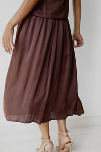 Lin Skirt, Lyocell Silk, Earth Cacao, view 5