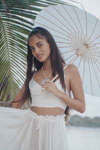 Lotus Top - Silk Viscose - Pearl White Tiyara Soul Wear