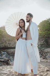 Lotus Skirt - Silk Viscose - Pearl White Tiyara Soul Wear