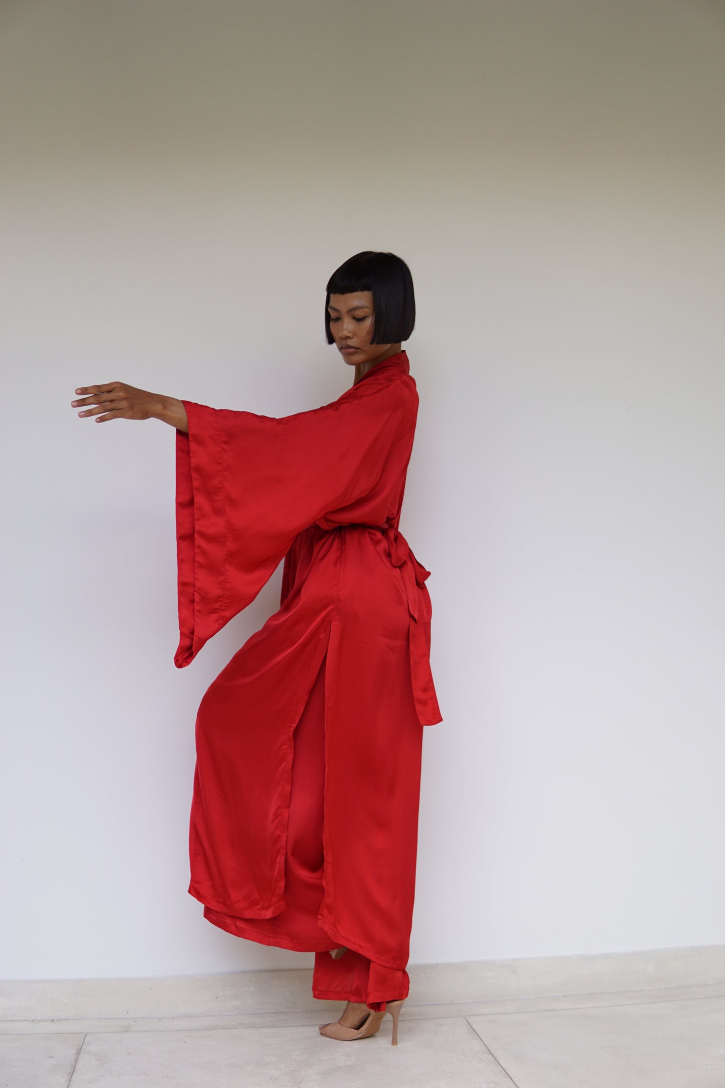 Aset Kimono – Lyocell Silk – Peony Red